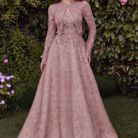 ball gown with long sleeve of the bride dress,pink,blue